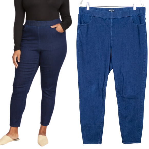 UNIVERSAL STANDARD Don't Call Them Jeggings Dark Indigo Pull-On Women's M 18-20 - Picture 1 of 6